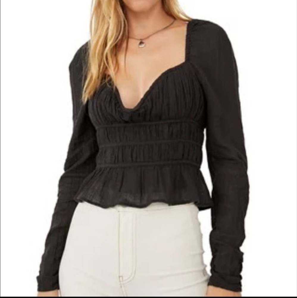 Free People Aurora Top Black
